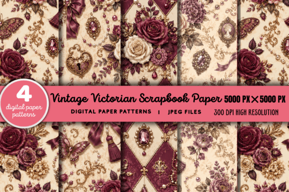 Download Vintage Victorian Scrapbook Pattern 2 - Vintage victorian Collection