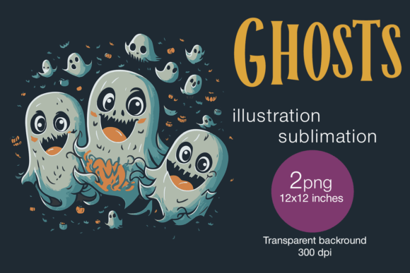 Download Ghosts Illustrations 2 PNG Sublimations - Illustration Collection