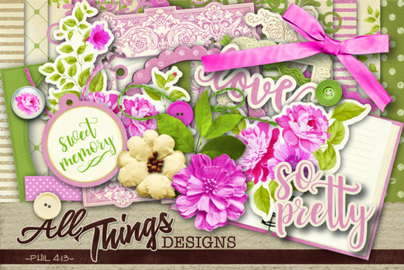 Download So Pretty Digital Scrapbook Kit - Digital scrapbook kit Collection