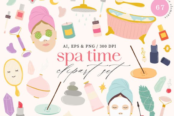 Download Spa Time Digital Clipart Set - Digital clipart Collection